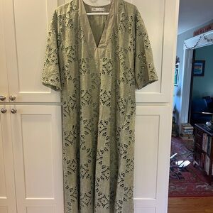 Zara Sage Lace Sleeve Dress